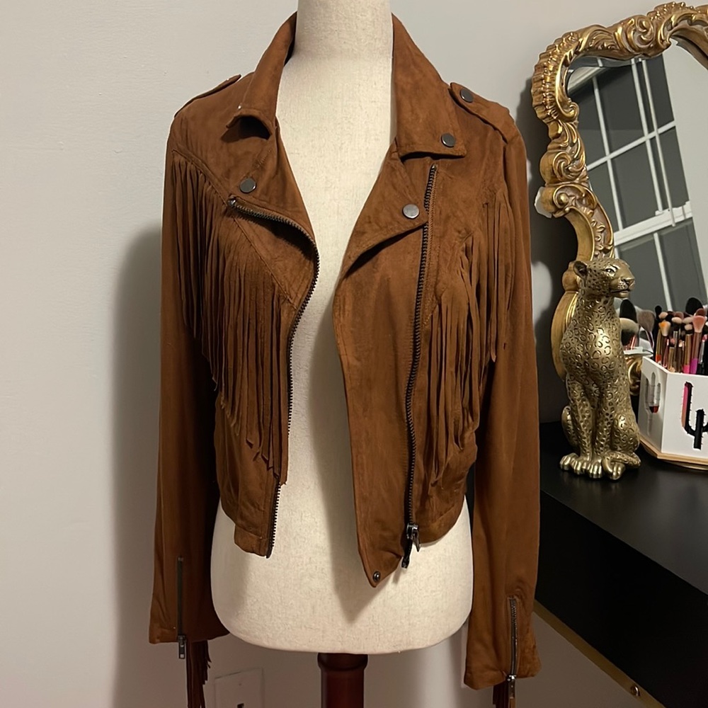 Fringe western brown jacket
